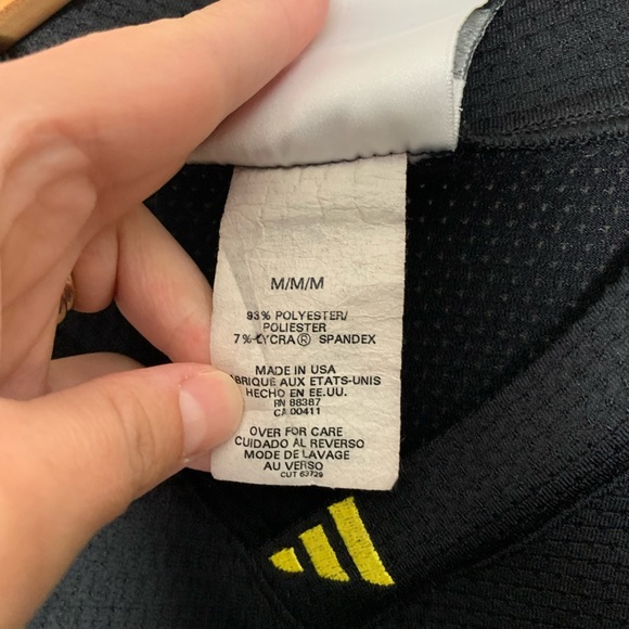 Vintage 90s Adidas Equipment Black V-neck Made in USA Jersey Shirt SZ M - Picture 8 of 9